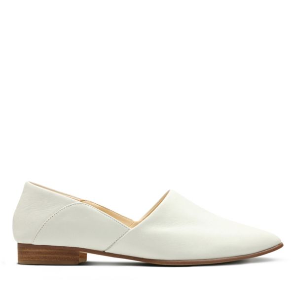 Clarks Womens Pure Tone Flat Shoes White | CA-3642059